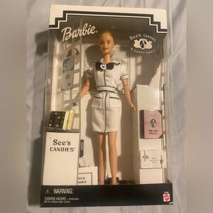 See’s Barbie, never opened, original packaging.